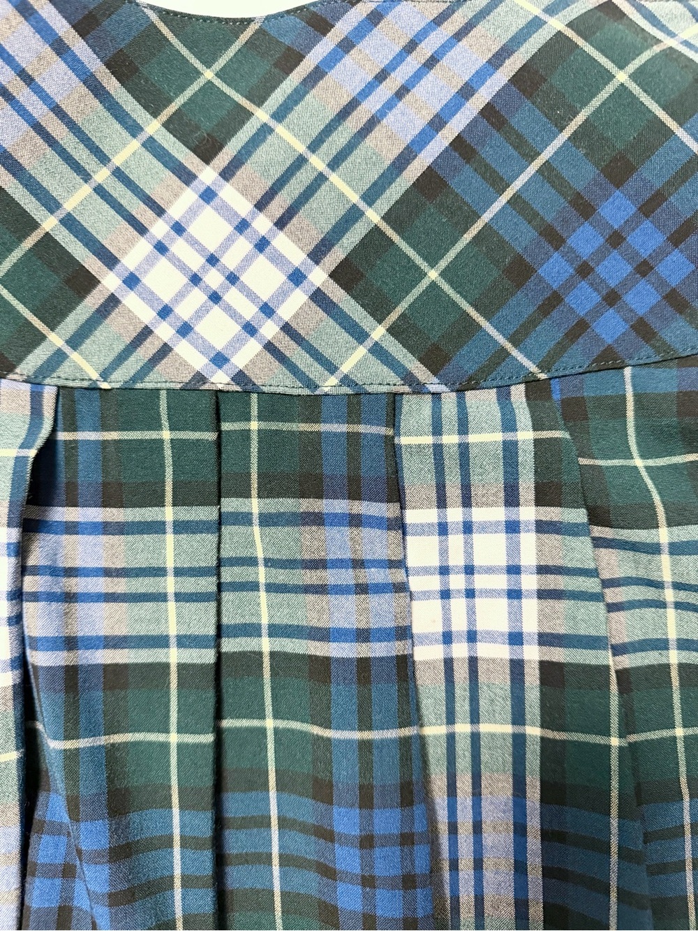 American Eagle Outfitters plaid pleated stretch mini skirt size 4 green/blue - Picture 6 of 9
